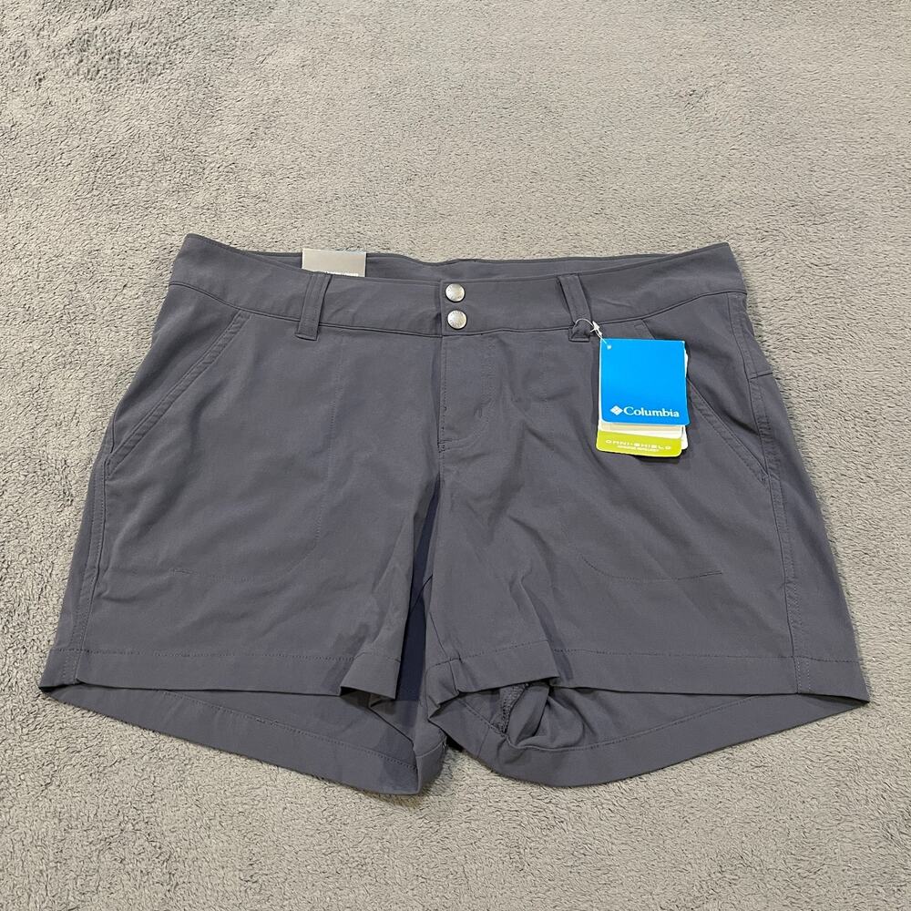 Columbia Omni Shield Dark Gray Double Snap Outdoor Hiking Shorts Women's Size 12